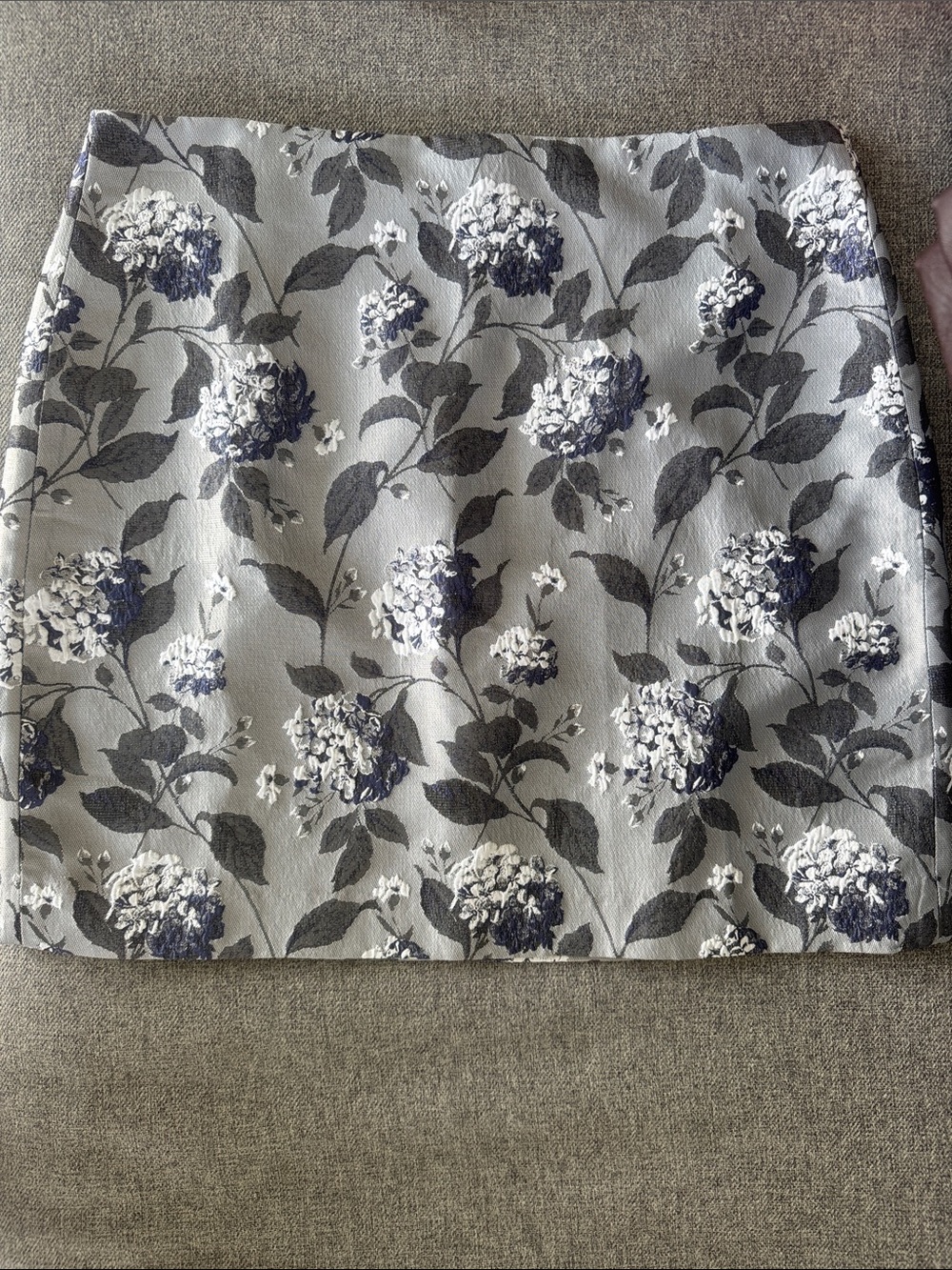 LOFT outlet Light Blue-Grey and Navy Floral Jacquard Mini Skirt